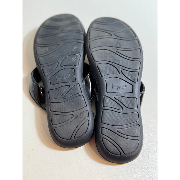 b. o .c. sandals black patent leather vegan flip flops padded insole comfy Sz 8 - Picture 6 of 8